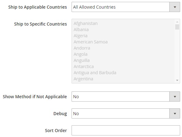 Determine Allowed Countries for Shipping