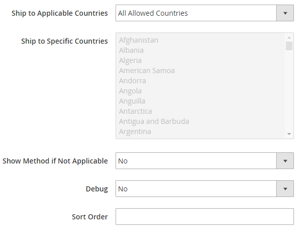Assign to the Applicable countries