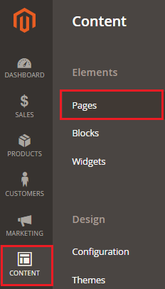 Navigate to Content > Pages
