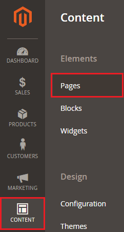 navigate to Content > Elements > Pages