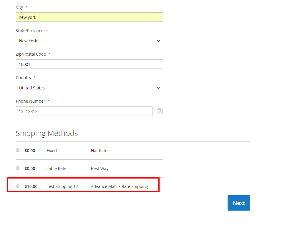 Magento 2 Table rate shipping module